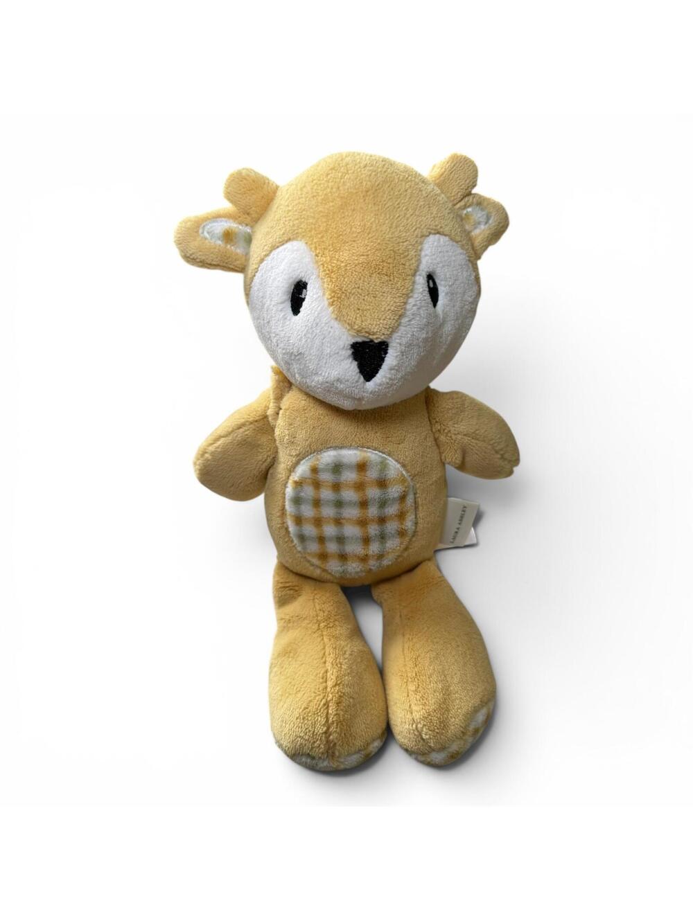 Laura Ashley Sprig Fawn Plush Stuffed Animal Toy Deer Green Tan Plaid White GC